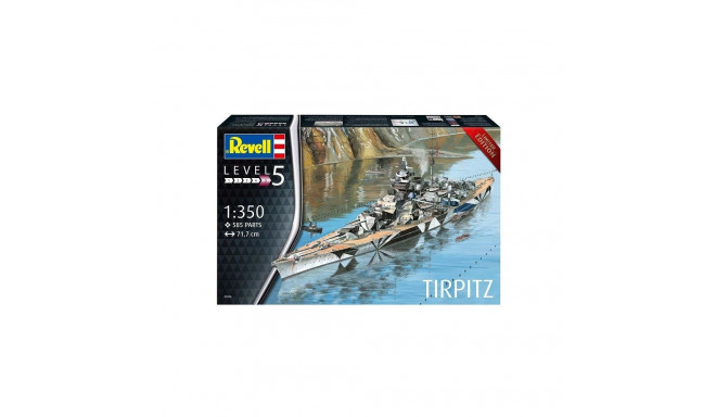 Here is an overview of the 1:350 scale Tirpitz plastic model kit, including the top