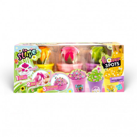SO SLIME slime preparing set Flower pot, 3 pcs
