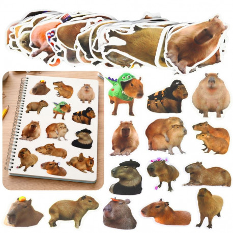 Kapibara paberist kleebiste komplekt tõelised kujutised 50 tk