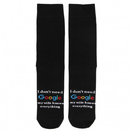 SOKISAHTEL GOOGLE musta värvi sõnumiga sokid