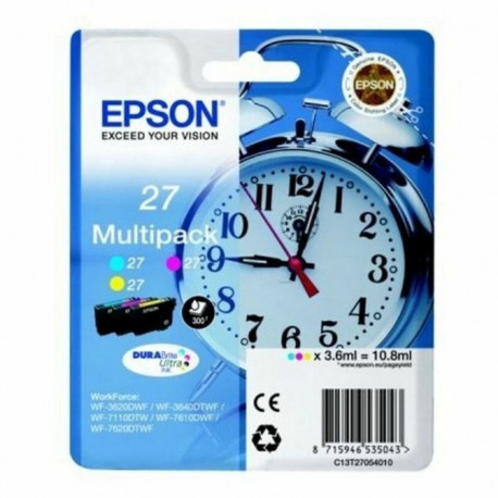 Originaalne Tindikassett Epson C13T27054012 Kolmevärviline Kollane Must Fuksiinpunane Tsüaansinine/F