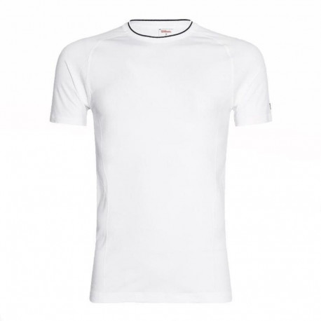 Lühikeste varrukatega T-särk, meeste Wilson Wilson Team Seamless Crew Valge Padel - L