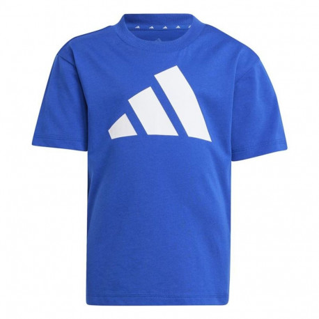 Child's Short Sleeve T-Shirt Adidas Big Logo Blue White