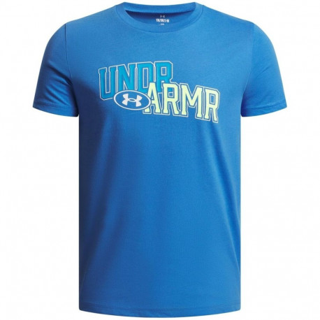 Child's Short Sleeve T-Shirt Under Armour Overlay Wm Ss Blue