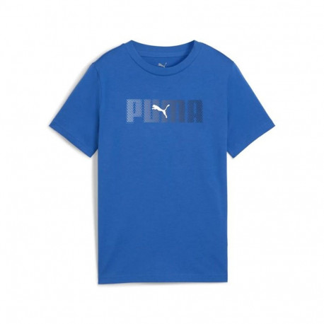 Child's Short Sleeve T-Shirt Puma Essentials Logo Lab B Blue - 5-6 Years