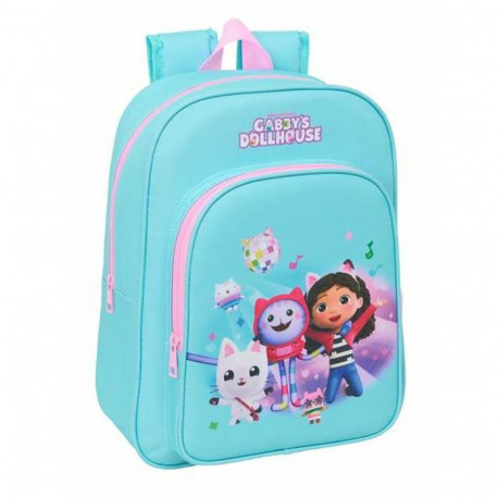 School Bag Gabby's Dollhouse Blue Pink 26 x 34 x 11 cm