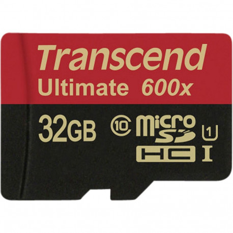 "CARD microSD Card 32GB Transcend SDHC UHS1 600x w/Adap."
