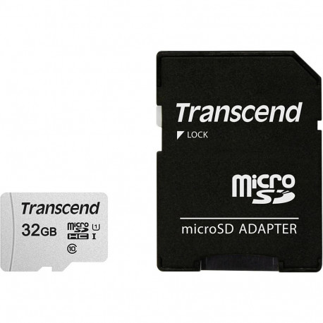 "CARD microSD Card 32GB Transcend SDHC USD300S-A w/Adapter"