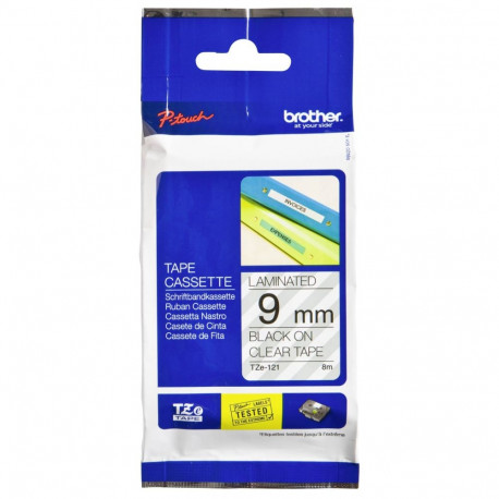 "Brother TZe-121 schwarz farblos"