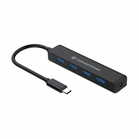 "CONCEPTRONIC 4-Port Hub USB-C3.2Gen1->4xA3.0 o.Netz. sw"