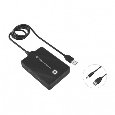 "CONCEPTRONIC 4-Port Hub USB-A3.0->3xA2.0/A3.0/DC o.Netz. sw"