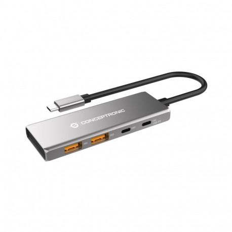 "CONCEPTRONIC 4-1 Dock USB-C->2xUSB-C/2xUSB-A/100WPD 25cm gr"