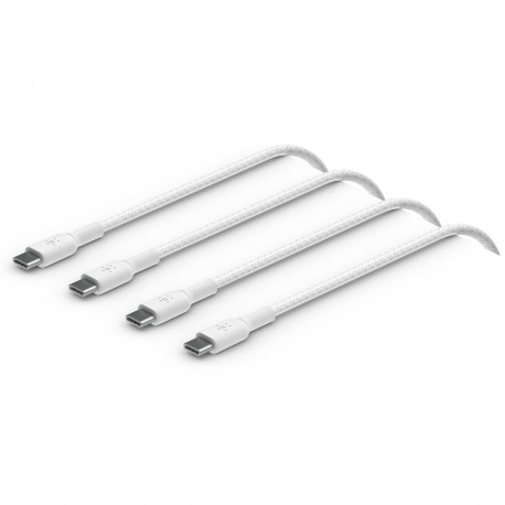 "Belkin geflochtenes USB-C/USB-C 2.0 Kabel, 1m, weiß,Doppelpack"