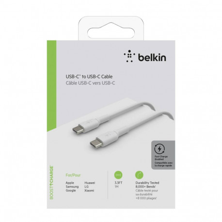 "Belkin USB-C/USB-C Kabel PVC, 1m, weiß"