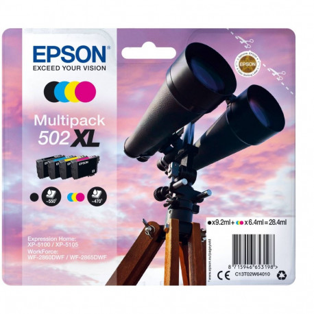 "Epson Tinte 502 C13T02W64010 4er Multipack (BKMCY) bis zu 470 Seiten"