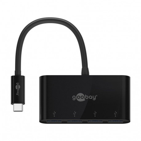Goobay 4-Port USB-C Multiport Adapter 61073 Black, USB-A, Type-C