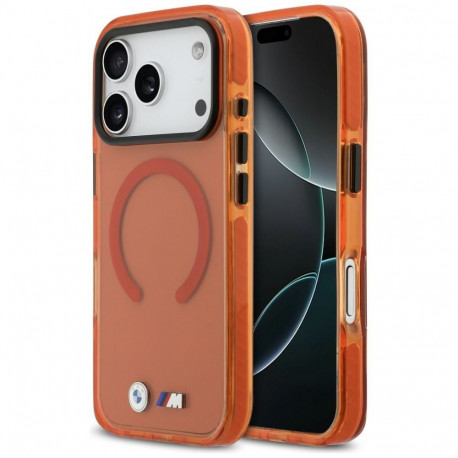 BMW M IML Shockproof Metal Logos MagSafe Case for iPhone 17 Pro - Pro Orange