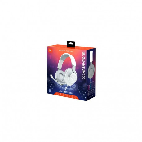 JBL Quantum 100 Wired On-Ear Gaming Headphones with mic White EU