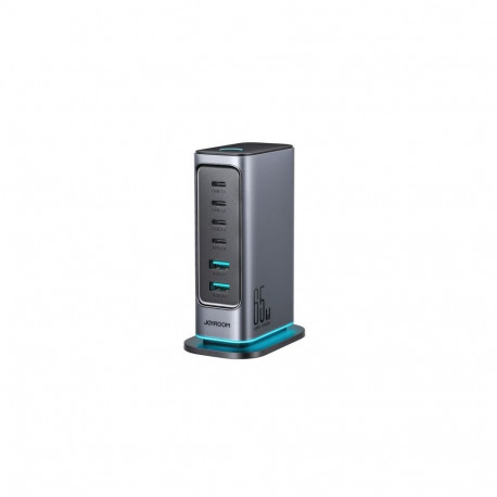 Joyroom Multiport Charger GaN Fast Charger C+C+C+C+U+U, 65W, PD 3.0, QC 4.0, PPS, Gray (JR-TCM02)