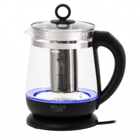 Adler Kettle | AD 1299 | Electric | 2200 W | 1.5 L | Glass | 360° rotational base | Black