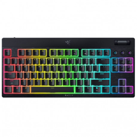 Razer | BlackWidow V4 Low-Profile Tenkeyless HyperSpeed | Keyboard | Wireless | US | Bluetooth | Bla
