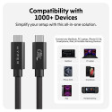 Hyper HyperDrive Next USB4 Type-C jõudluskaabel, 1.2 m HD6500BKGL