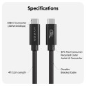 Hyper HyperDrive Next USB4 Type-C jõudluskaabel, 1.2 m HD6500BKGL
