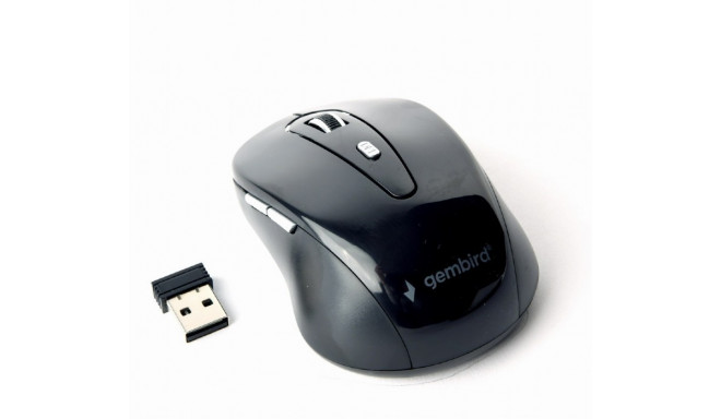 Wireless optical mouse 6-buttons black