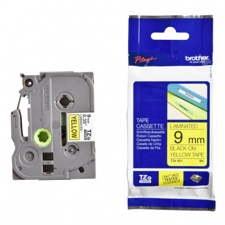Brother TZE-Schriftbandkassette TZe-621 TZe621 kollane must (TZE621)