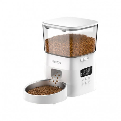 Rojeco 2L Automatic Pet Feeder Button Version (White)