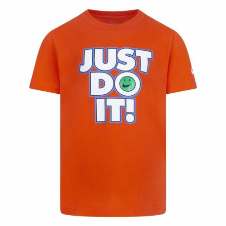 Children’s Short Sleeve T-Shirt Nike Smiley Just do it Ss Orange - 4-5 Years