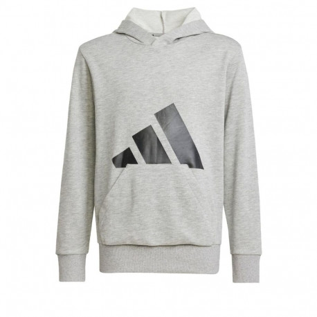Hooded Sweatshirt for Girls Adidas Big Logo French Terry Hd Light grey - 9-10 Years