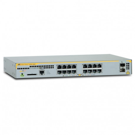 Allied L2+ hallatav kommutaator, 16 x 10/100/1000Mbps POE porti, 2 x SFP uplink-pesa, 1 fikseeritud 