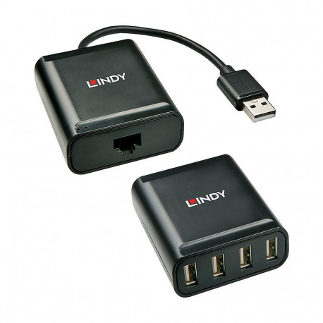 LINDY USB 2.0 Cat5 4-pordiline pikendi 60m