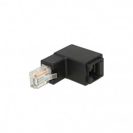 "Adapter RJ45 Stecker oben gewinkelt zu RJ45 Buchse Cat.6 UTP"