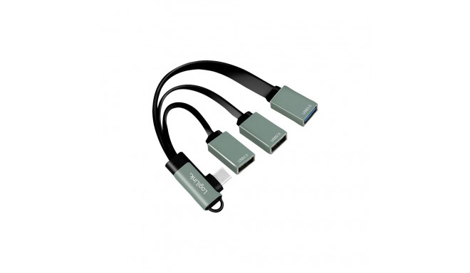 Logilink usb-jaotur 3-pordiline 2xUSB2.0AF + 1xUSB3.0AF nurgapistik
