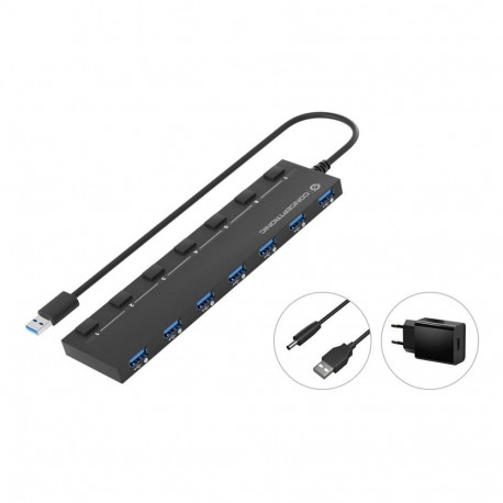 "CONCEPTRONIC 7-Port Hub USB-A3.0->7xA3.2Gen1/DC m.Netz. sw"