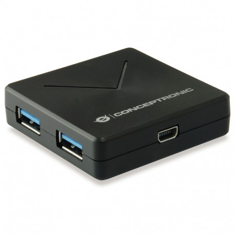 "CONCEPTRONIC 4-Port Hub USB-A3.0/Mini-B ->4xA3.0 o.Netz. sw"