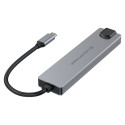 Conceptronic 6-1 dokkimisjaam USB-C->HDMI/2xUSB-A/USB-C/+ 25cm hõbedane