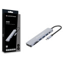 CONCEPTRONIC 7-1 hall dokk USB-C->HDMI/3xUSB-A/SD/TF/+ 25cm