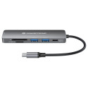 Conceptronic 6-1 dokkimisjaam USB-C -> HDMI/2xUSB-A/SD/TF 15cm hall