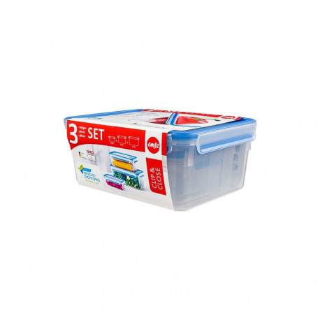 "Emsa Frischhaltedosen Clip Close transparent blau Inhalt 3x 0."