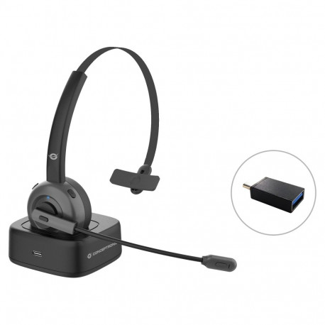 "CONCEPTRONIC Headset Wireless BT 5.0 +Ladestation black"