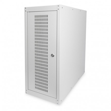 Digitus PC-kapp arvutikorpusele klaasukse ja ratastega, hall RAL 7035