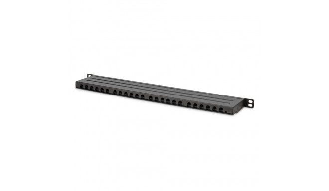 DIGITUS 0,5HE 24-Port Cat6a varjestatud must liitepaneel