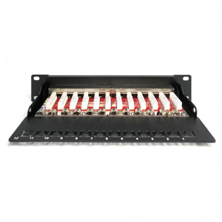 "DIGITUS Cat.6A Patch Panel, geschirmt, 12-Port, 10"",schwarz"