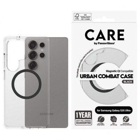 "CARE Flagship Case Clear/Black QI Compatible Galaxy S25 Ultra"