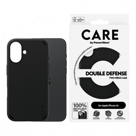 "CARE Case Feature Double Defence Black iPhone 16"