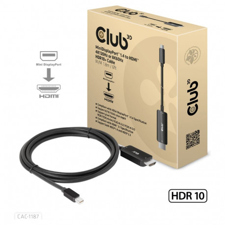 "Club3D Kabel MiniDP 1.4 > HDMI 1.8m 8K60Hz St/St retail"