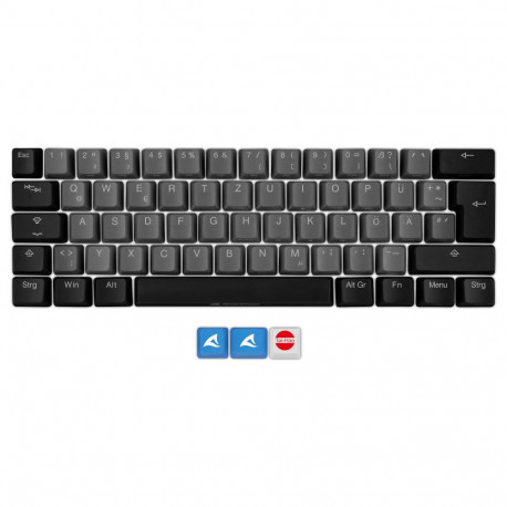 Sharkoon SKILLER SAC20 S4 must, 61 tk, ISO-Layout (DE), SKILLER SGK50 S4 jaoks